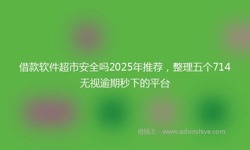 借款软件超市安全吗2025年推荐，整理五个714无视逾期秒下的平台