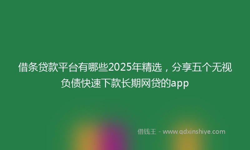 借条贷款平台有哪些2025年精选，分享五个无视负债快速下款长期网贷的app