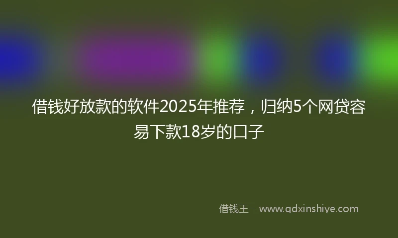 借钱好放款的软件2025年推荐，归纳5个网贷容易下款18岁的口子