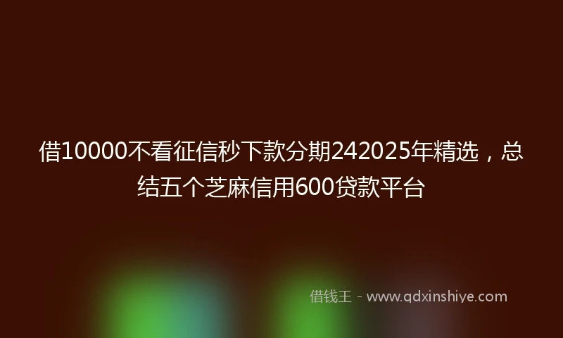 借10000不看征信秒下款分期242025年精选，总结五个芝麻信用600贷款平台