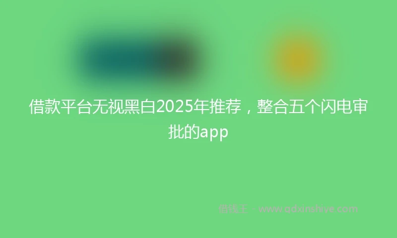 借款平台无视黑白2025年推荐，整合五个闪电审批的app