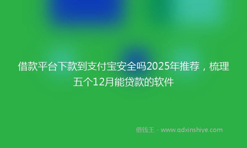 借款平台下款到支付宝安全吗2025年推荐，梳理五个12月能贷款的软件