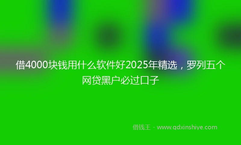 借4000块钱用什么软件好2025年精选，罗列五个网贷黑户必过口子