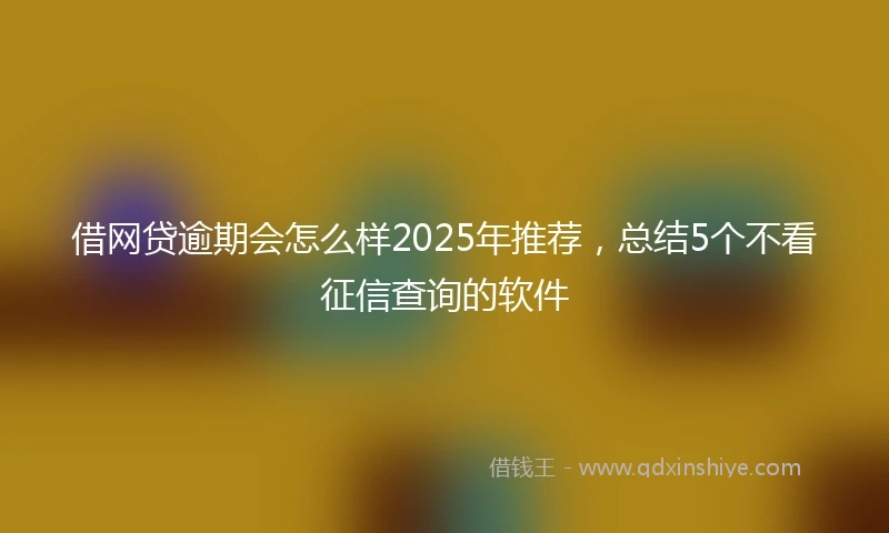 借网贷逾期会怎么样2025年推荐，总结5个不看征信查询的软件