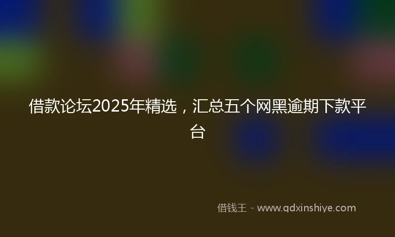 借款论坛2025年精选，汇总五个网黑逾期下款平台