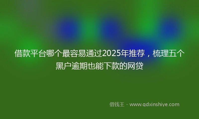 借款平台哪个最容易通过2025年推荐，梳理五个黑户逾期也能下款的网贷