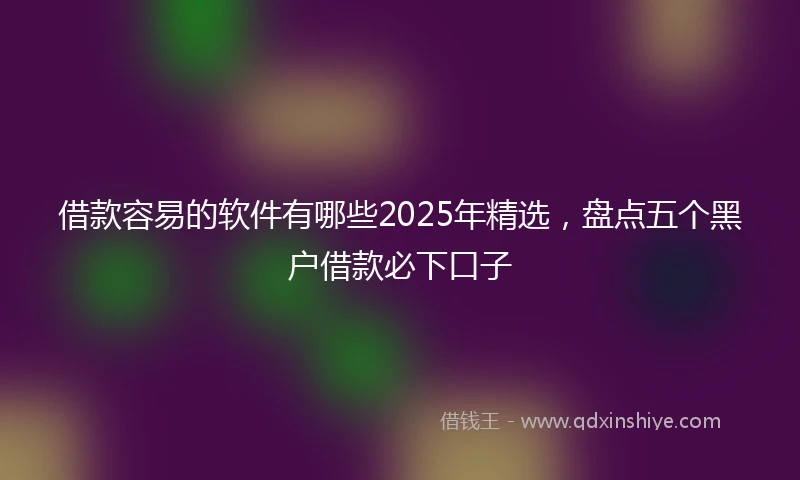 借款容易的软件有哪些2025年精选，盘点五个黑户借款必下口子