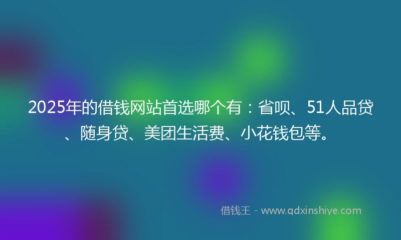 2025年的借钱网站首选哪个有：省呗、51人品贷、随身贷、美团生活费、小花钱包等。