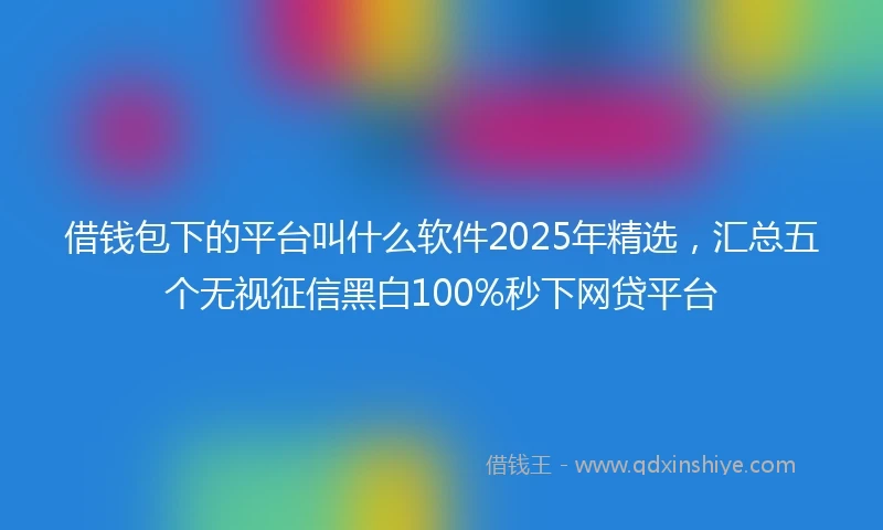借钱包下的平台叫什么软件2025年精选，汇总五个无视征信黑白100%秒下网贷平台