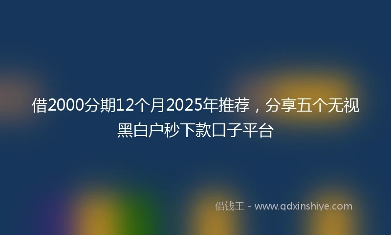 借2000分期12个月2025年推荐，分享五个无视黑白户秒下款口子平台