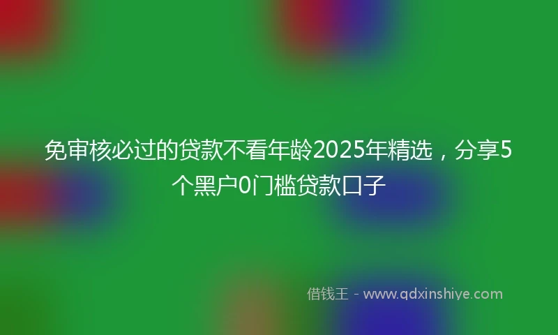 免审核必过的贷款不看年龄2025年精选，分享5个黑户0门槛贷款口子