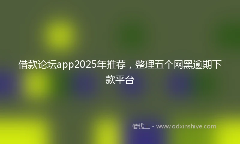 借款论坛app2025年推荐，整理五个网黑逾期下款平台