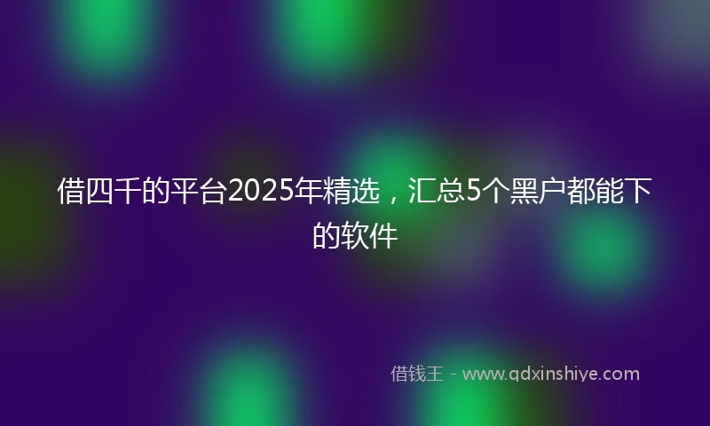 借四千的平台2025年精选，汇总5个黑户都能下的软件