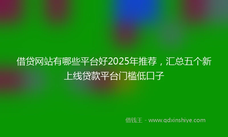借贷网站有哪些平台好2025年推荐，汇总五个新上线贷款平台门槛低口子