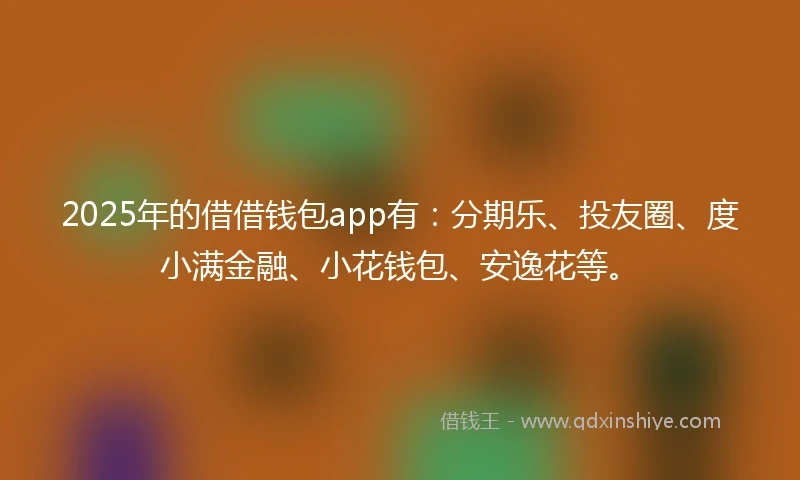 2025年的借借钱包app有：分期乐、投友圈、度小满金融、小花钱包、安逸花等。