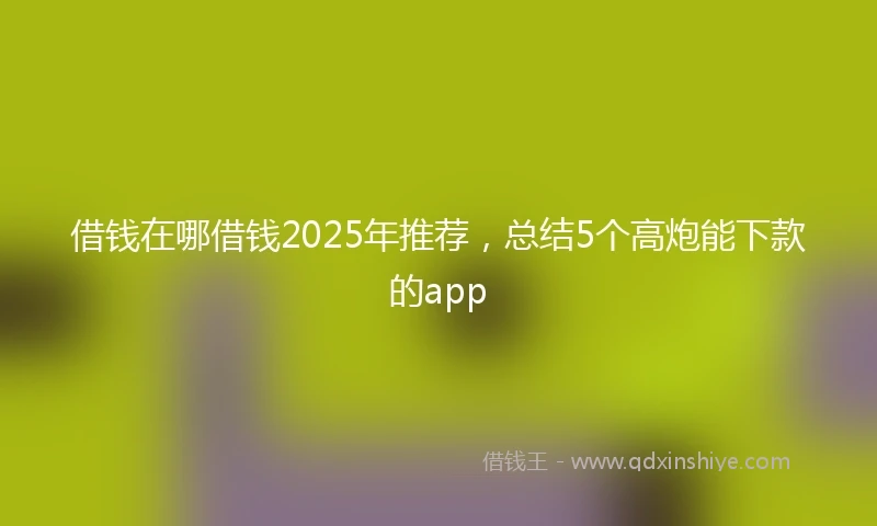 借钱在哪借钱2025年推荐，总结5个高炮能下款的app