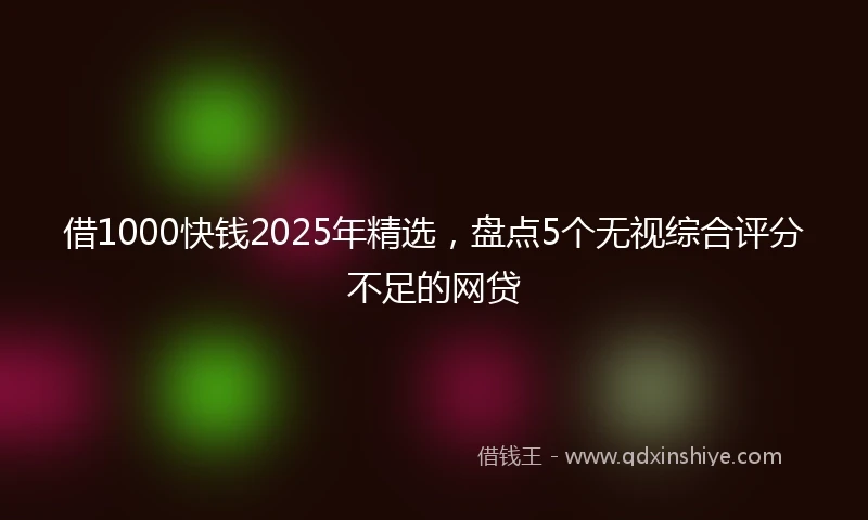 借1000快钱2025年精选，盘点5个无视综合评分不足的网贷