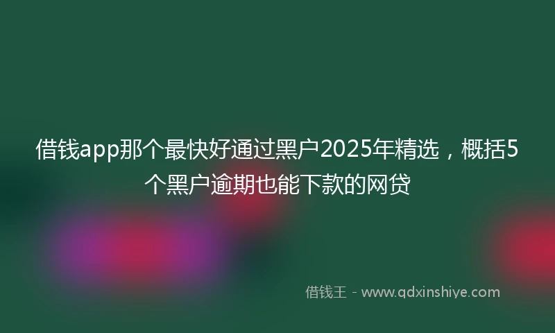 借钱app那个最快好通过黑户2025年精选，概括5个黑户逾期也能下款的网贷