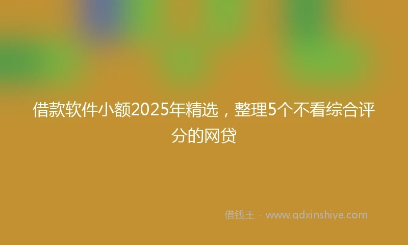 借款软件小额2025年精选，整理5个不看综合评分的网贷