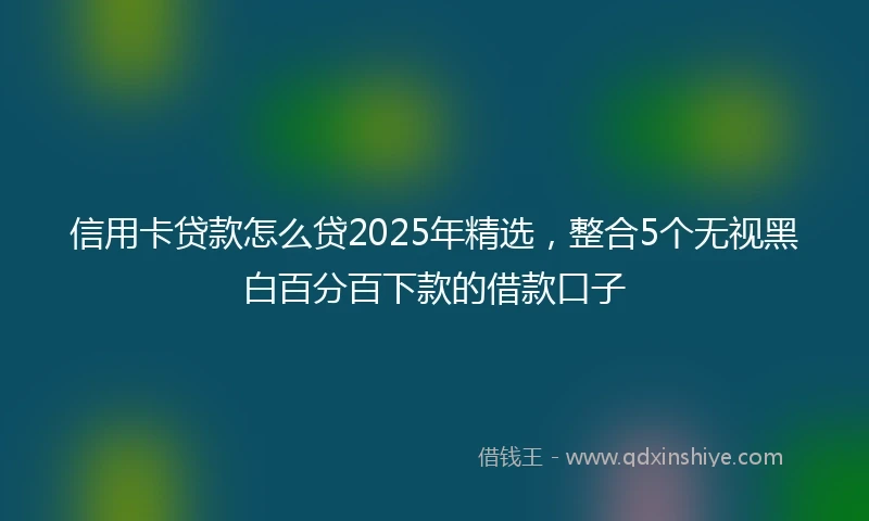 信用卡贷款怎么贷2025年精选，整合5个无视黑白百分百下款的借款口子