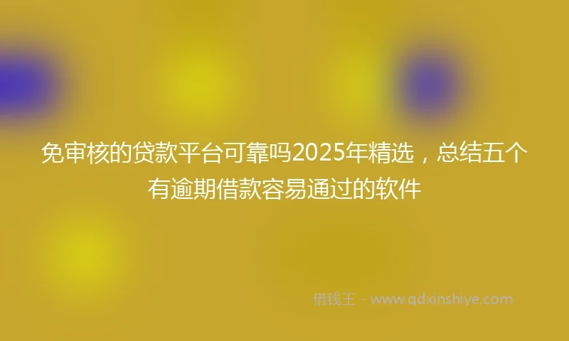 免审核的贷款平台可靠吗2025年精选，总结五个有逾期借款容易通过的软件