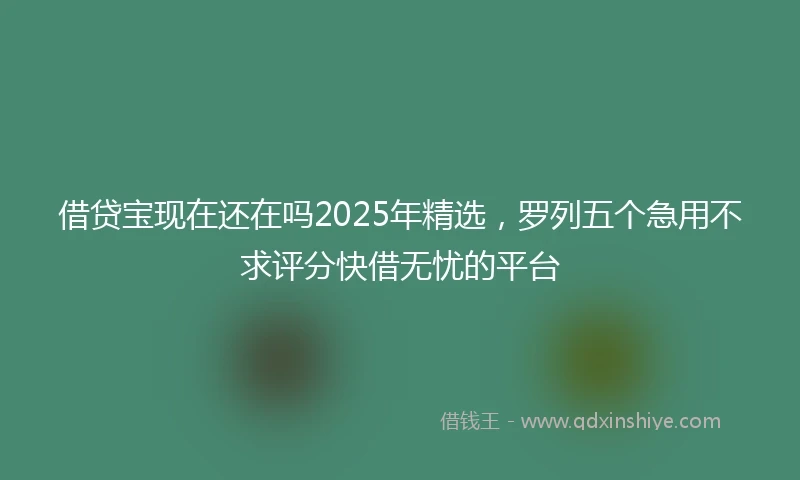 借贷宝现在还在吗2025年精选，罗列五个急用不求评分快借无忧的平台