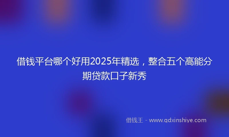 借钱平台哪个好用2025年精选，整合五个高能分期贷款口子新秀