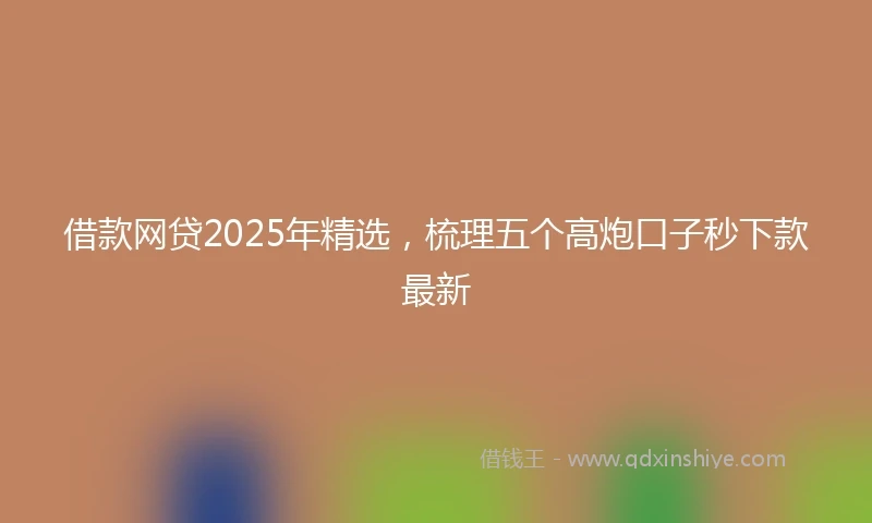 借款网贷2025年精选，梳理五个高炮口子秒下款最新