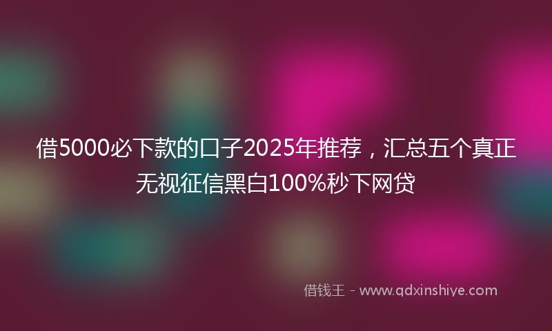 借5000必下款的口子2025年推荐，汇总五个真正无视征信黑白100%秒下网贷