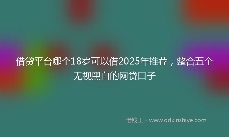 借贷平台哪个18岁可以借2025年推荐，整合五个无视黑白的网贷口子