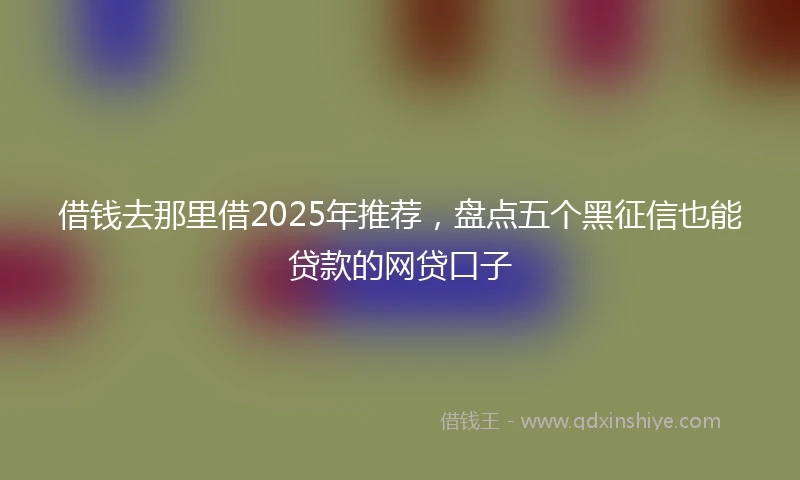 借钱去那里借2025年推荐，盘点五个黑征信也能贷款的网贷口子