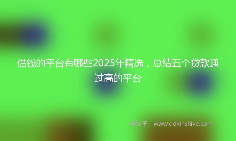 借钱的平台有哪些2025年精选，总结五个贷款通过高的平台