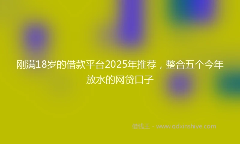 刚满18岁的借款平台2025年推荐，整合五个今年放水的网贷口子