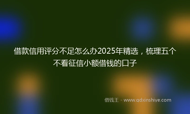 借款信用评分不足怎么办2025年精选，梳理五个不看征信小额借钱的口子