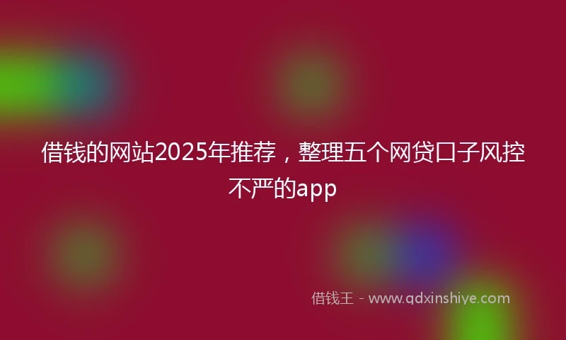 借钱的网站2025年推荐，整理五个网贷口子风控不严的app