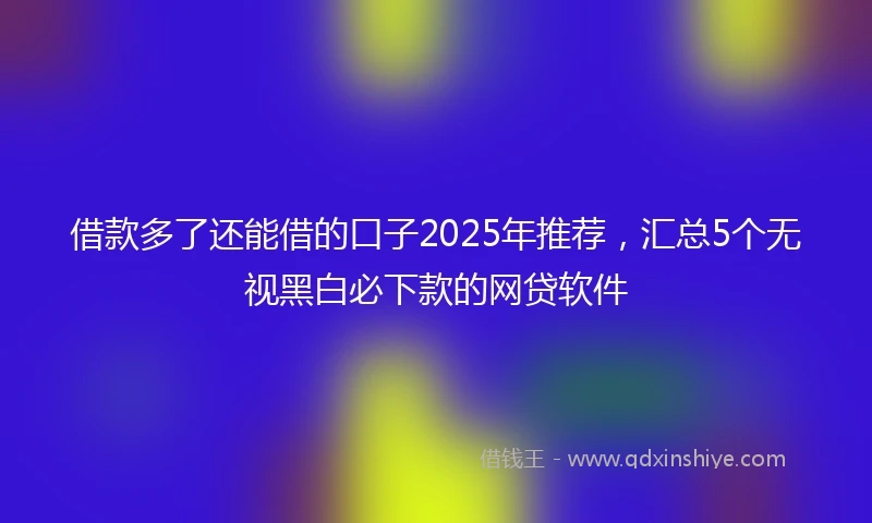 借款多了还能借的口子2025年推荐，汇总5个无视黑白必下款的网贷软件