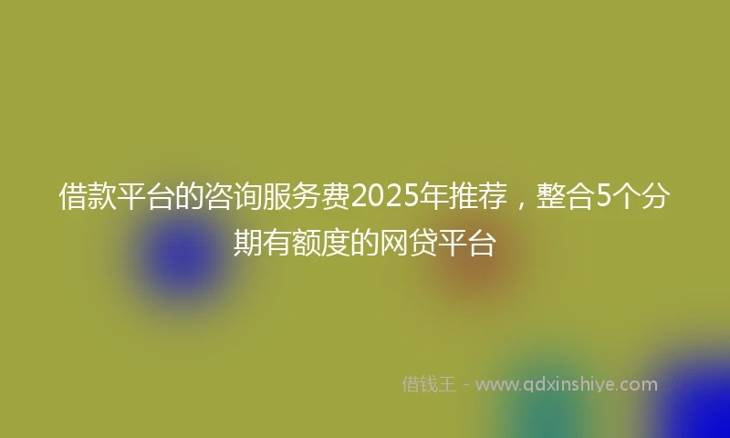 借款平台的咨询服务费2025年推荐，整合5个分期有额度的网贷平台