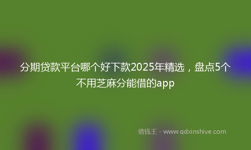 分期贷款平台哪个好下款2025年精选，盘点5个不用芝麻分能借的app