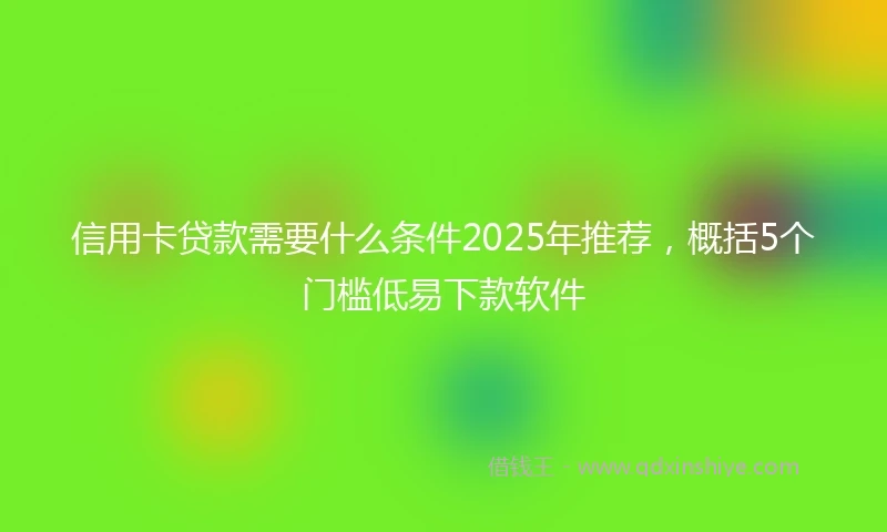 信用卡贷款需要什么条件2025年推荐，概括5个门槛低易下款软件