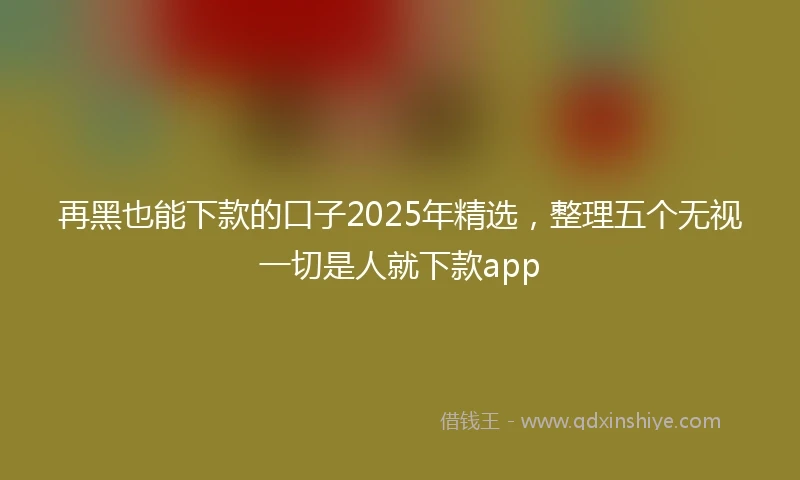 再黑也能下款的口子2025年精选，整理五个无视一切是人就下款app