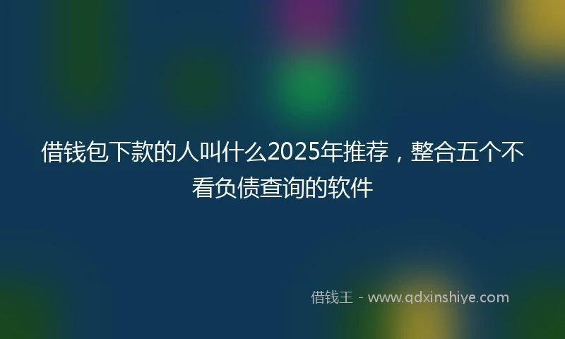 借钱包下款的人叫什么2025年推荐，整合五个不看负债查询的软件