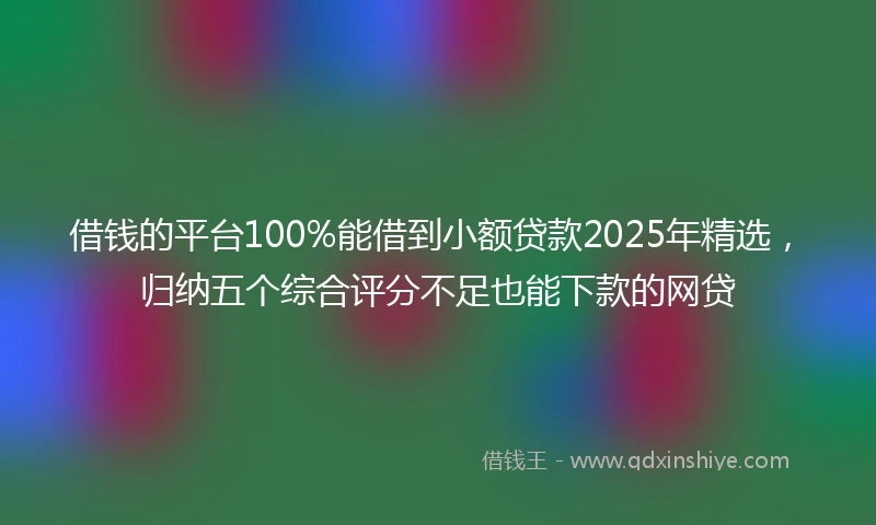 借钱的平台100%能借到小额贷款2025年精选，归纳五个综合评分不足也能下款的网贷