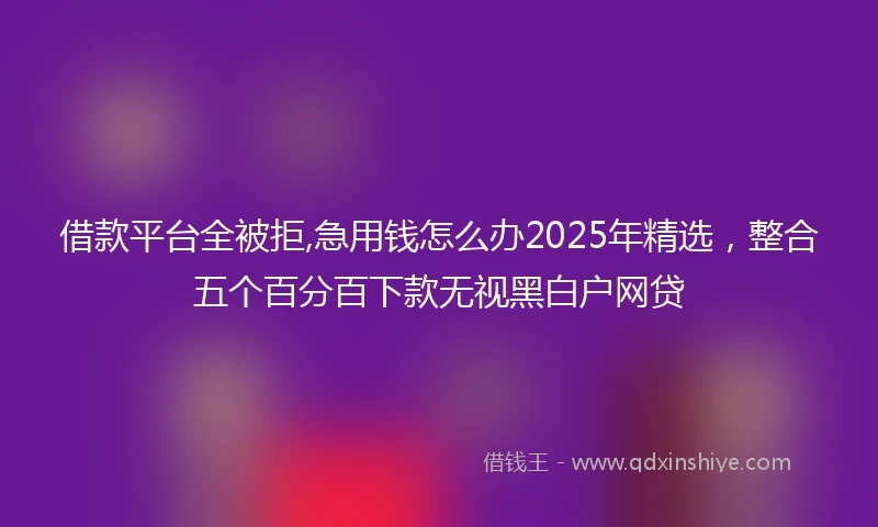 借款平台全被拒,急用钱怎么办2025年精选，整合五个百分百下款无视黑白户网贷