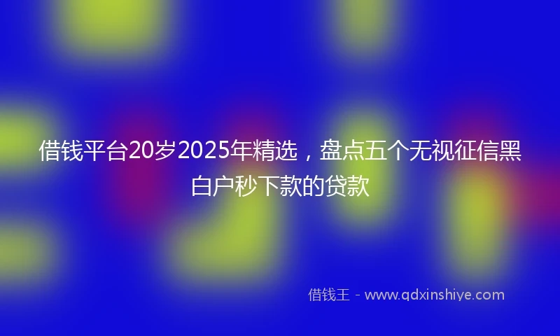 借钱平台20岁2025年精选，盘点五个无视征信黑白户秒下款的贷款
