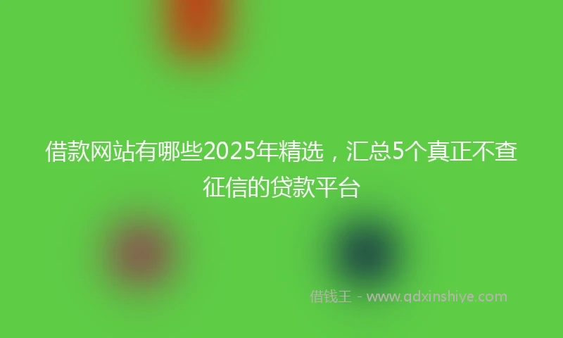 借款网站有哪些2025年精选，汇总5个真正不查征信的贷款平台