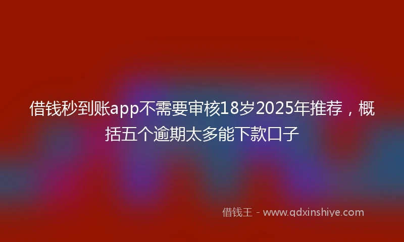 借钱秒到账app不需要审核18岁2025年推荐，概括五个逾期太多能下款口子