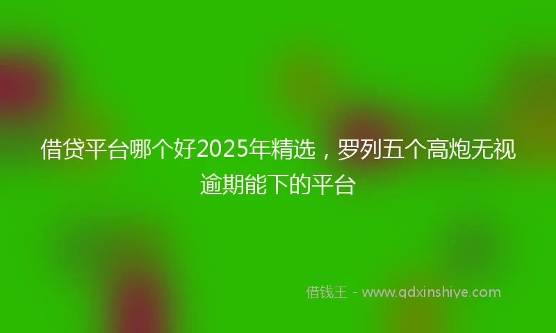 借贷平台哪个好2025年精选，罗列五个高炮无视逾期能下的平台