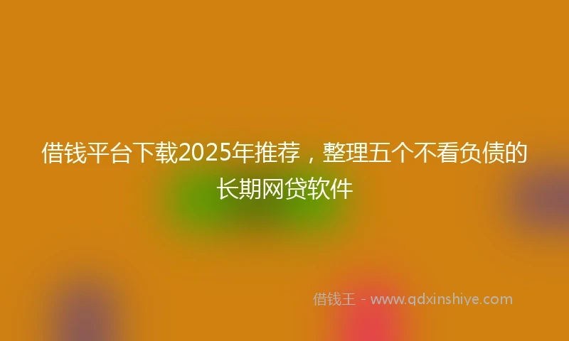 借钱平台下载2025年推荐，整理五个不看负债的长期网贷软件