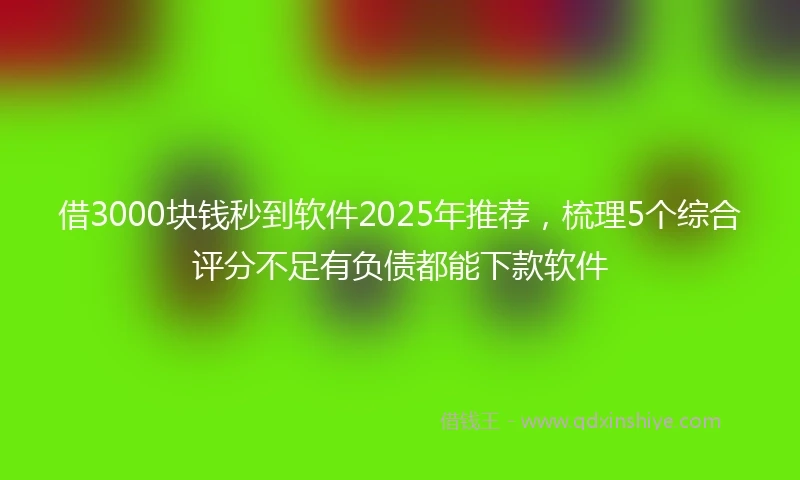 借3000块钱秒到软件2025年推荐，梳理5个综合评分不足有负债都能下款软件