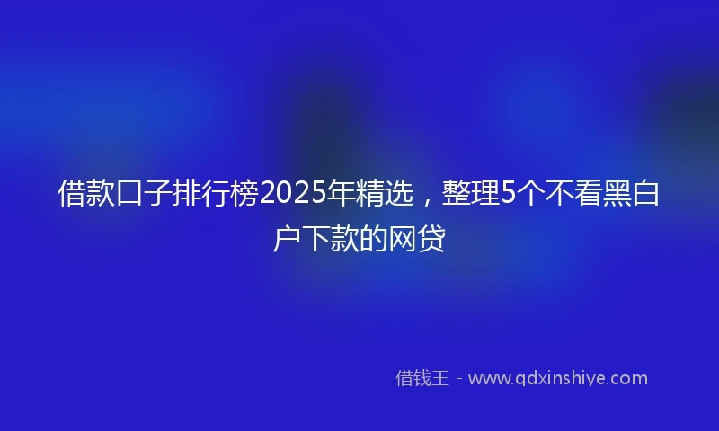 借款口子排行榜2025年精选，整理5个不看黑白户下款的网贷